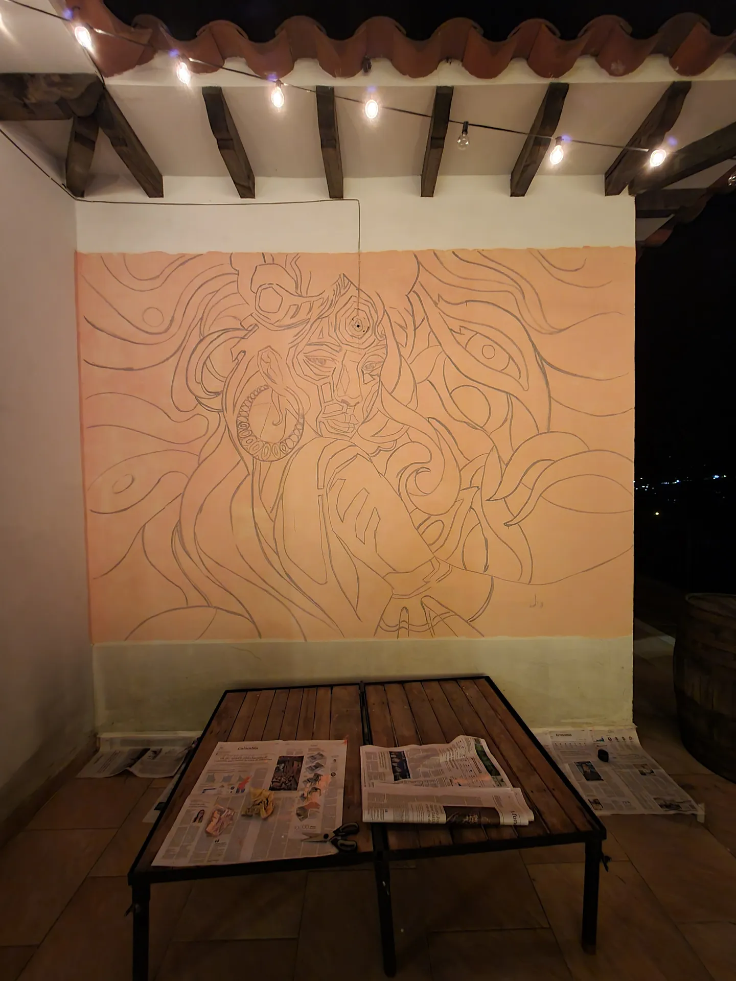 Diseño de mural para Paella de Leyva